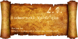 Ludmerszki Valéria névjegykártya